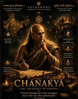 Portrait illustration of Chanakya